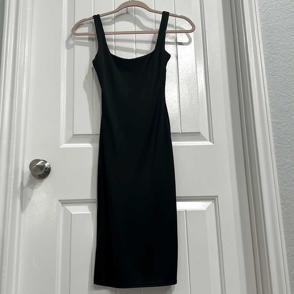 A black tight dress